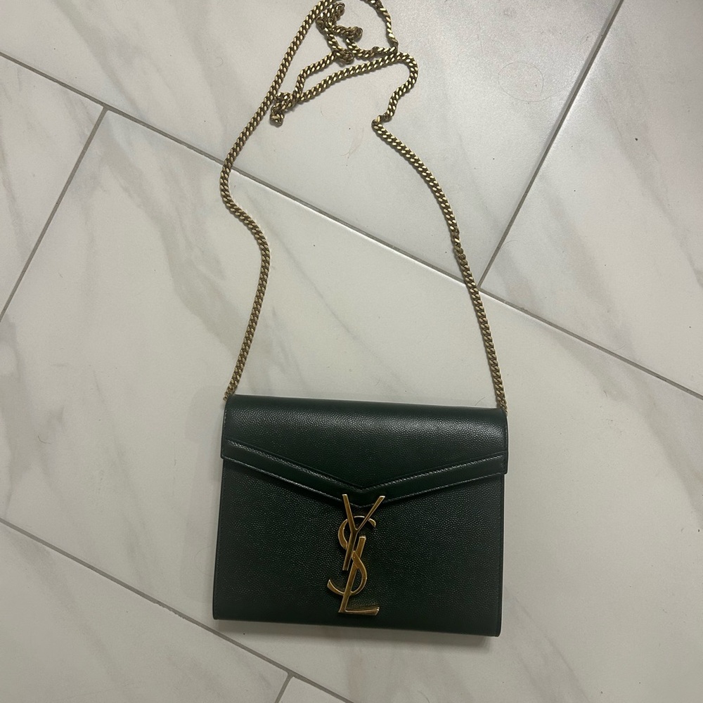 Yves Saint Laurent Green Wallet on Chain
